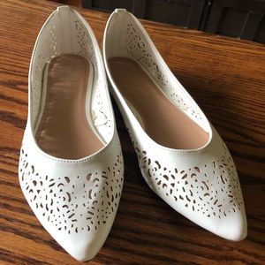 Madden Girl Laser Cut Flats - White